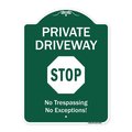 Signmission Private Driveway Stop Heavy-Gauge Aluminum Architectural Sign, 24" H, GW-1824-9920 A-DES-GW-1824-9920